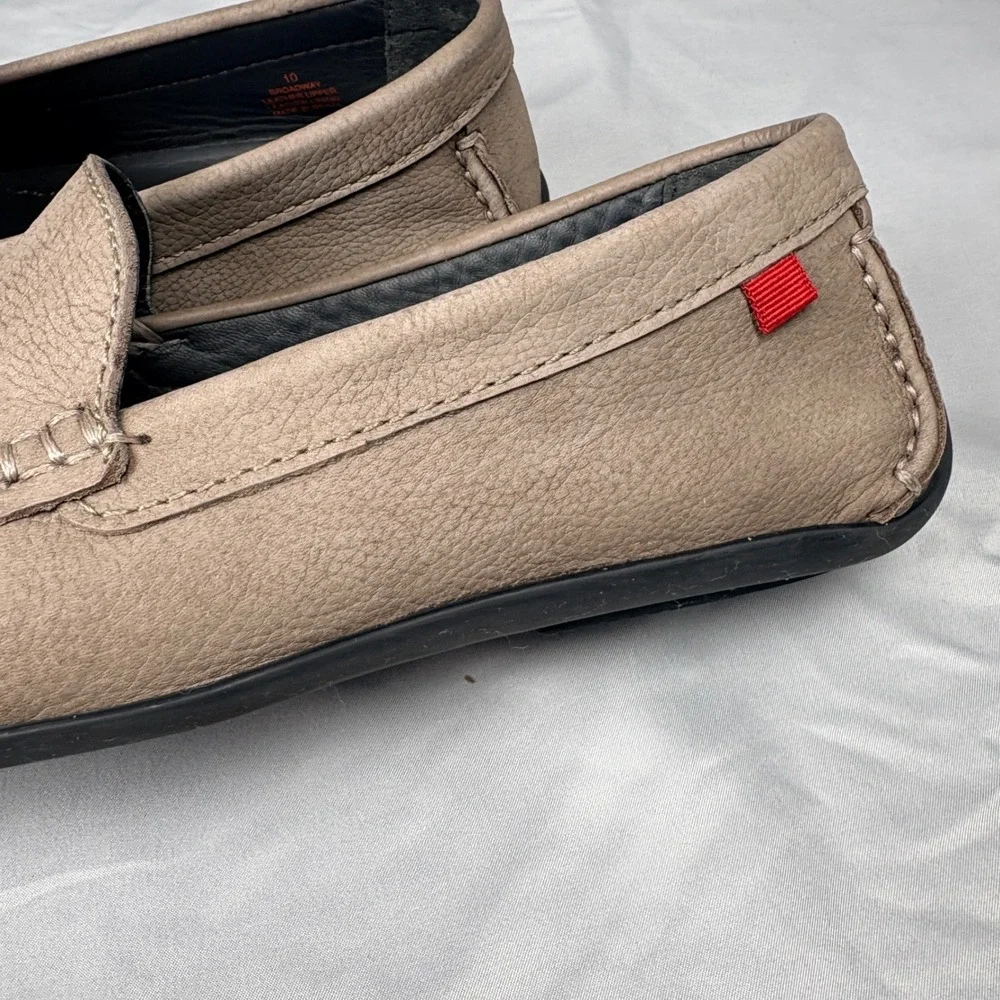 Marc Joseph New York Mens Leather Loafers Taupe Tan Brazil Moccasins Size 10